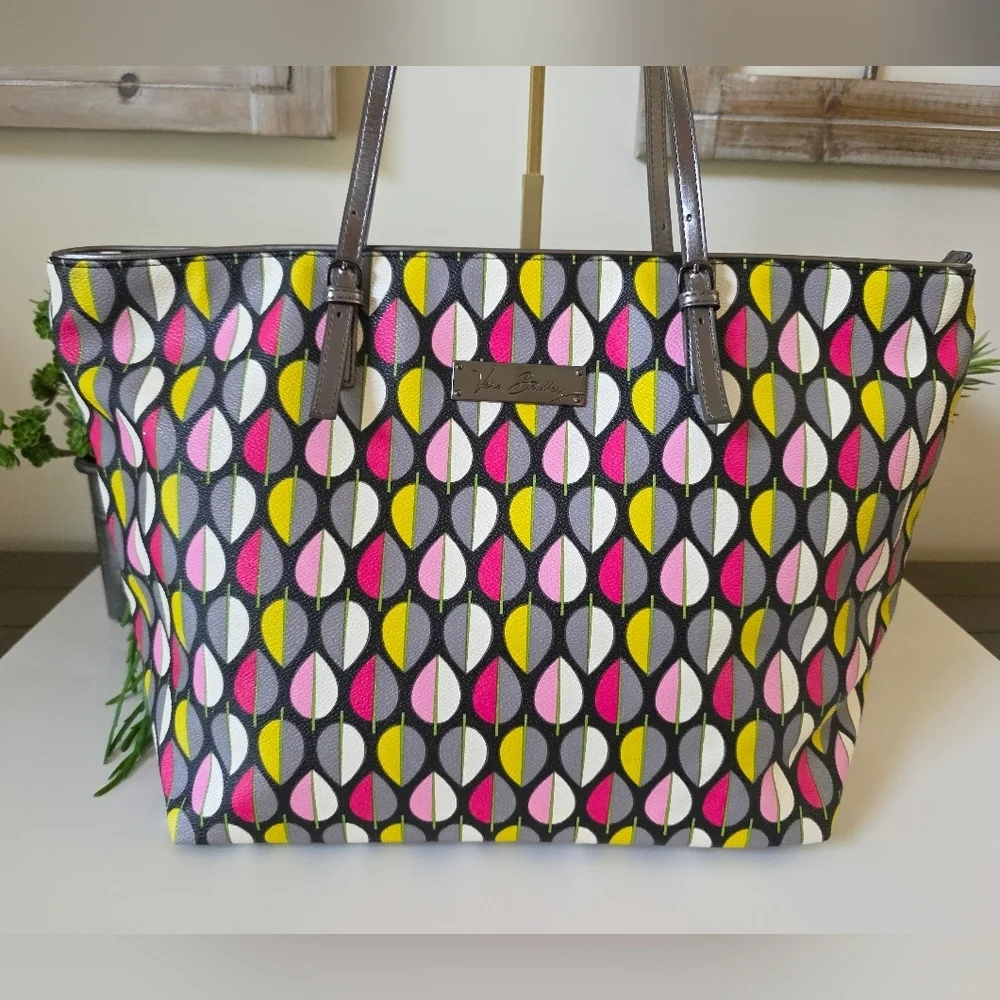 Vera Bradley Retired Large Tote &  Matching Wallet- Moon Drops Pattern